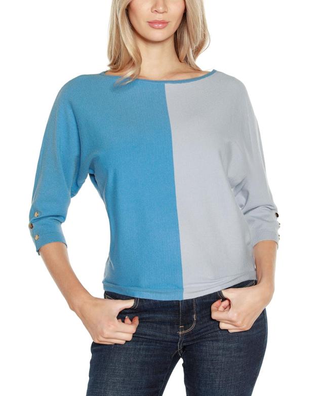 Belldini Womens Colorblock 3/4-Sleeve Dolman Sweater Product Image