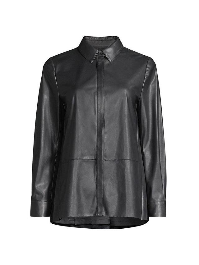 Womens Scarlett Vegan Leather Blouse Product Image