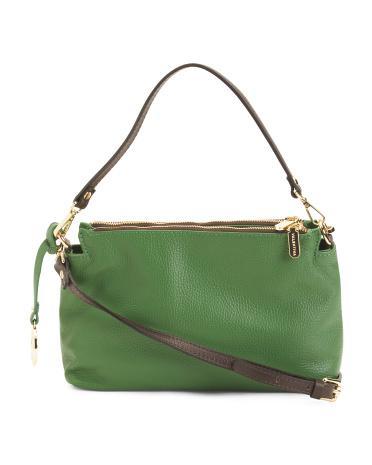 Leather Triple Entry Crossbody for Women Product Image