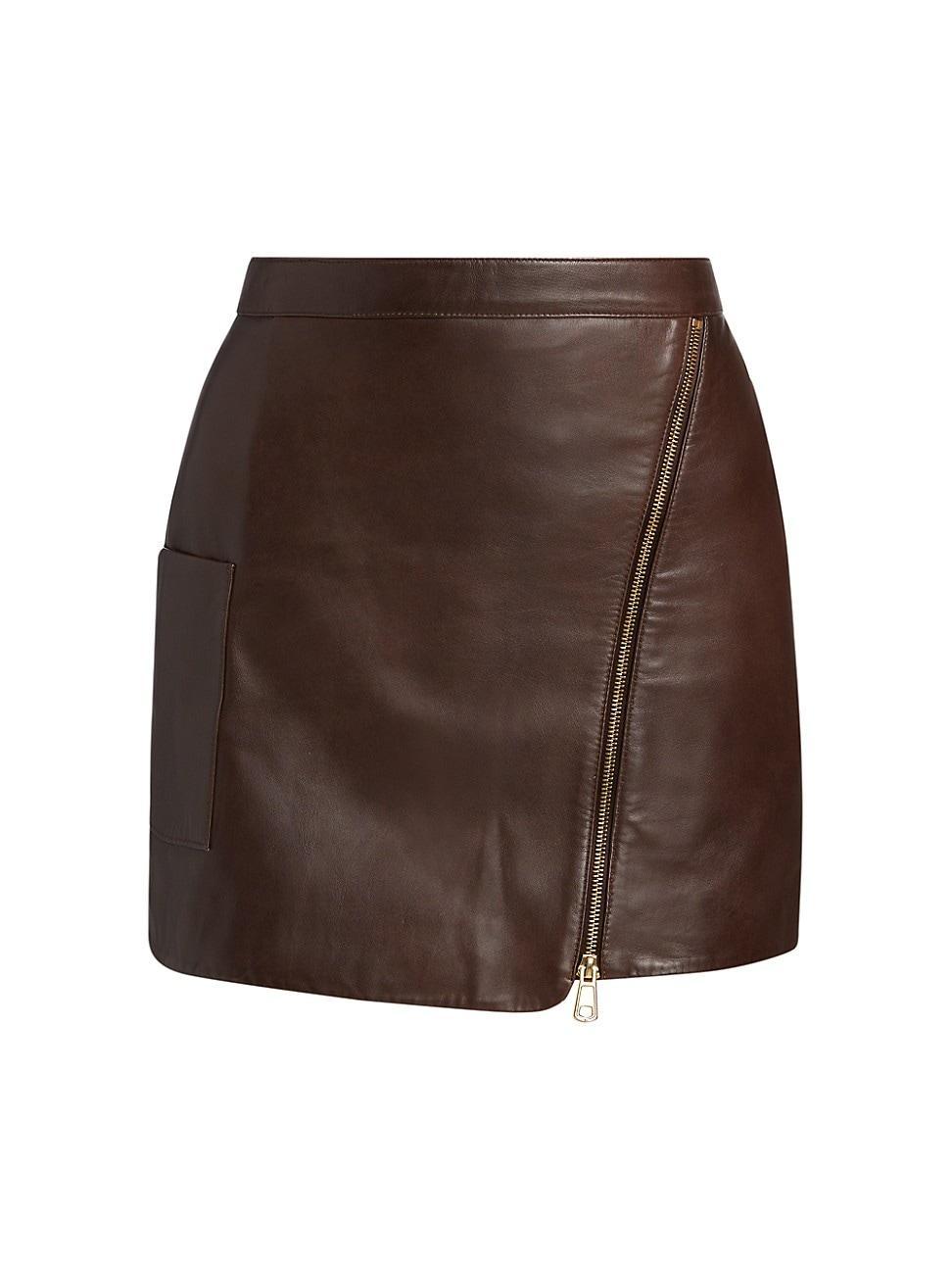 Womens Mala Leather Zip Miniskirt Product Image