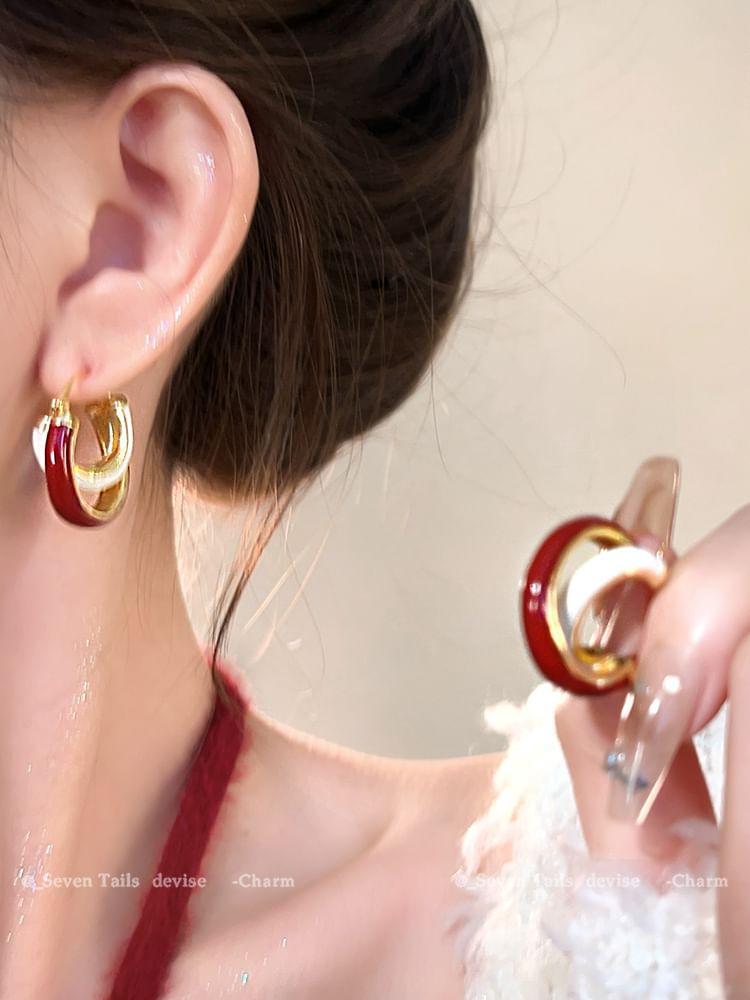 Two Tone Hoop Earring Product Image