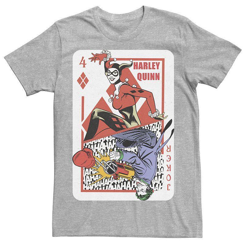 Mens DC Comics Harley Quinn Joker Playing Card Tee, Mens Product Image