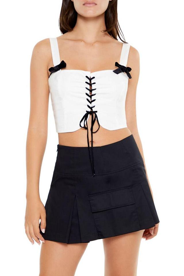 Lace-Up Bow Crop Top | Forever 21 Product Image