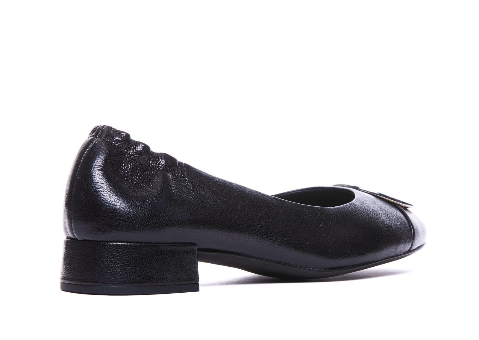 TORY BURCH Claire 25mm Leather Ballerina Shoes In Black Product Image