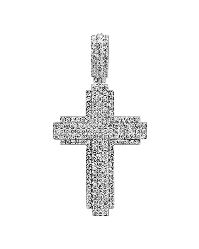 Bloomingdales Mens Diamond Cross Pendant in 14K White Gold, 2.4 ct. t.w. - 100% Exclusive Product Image