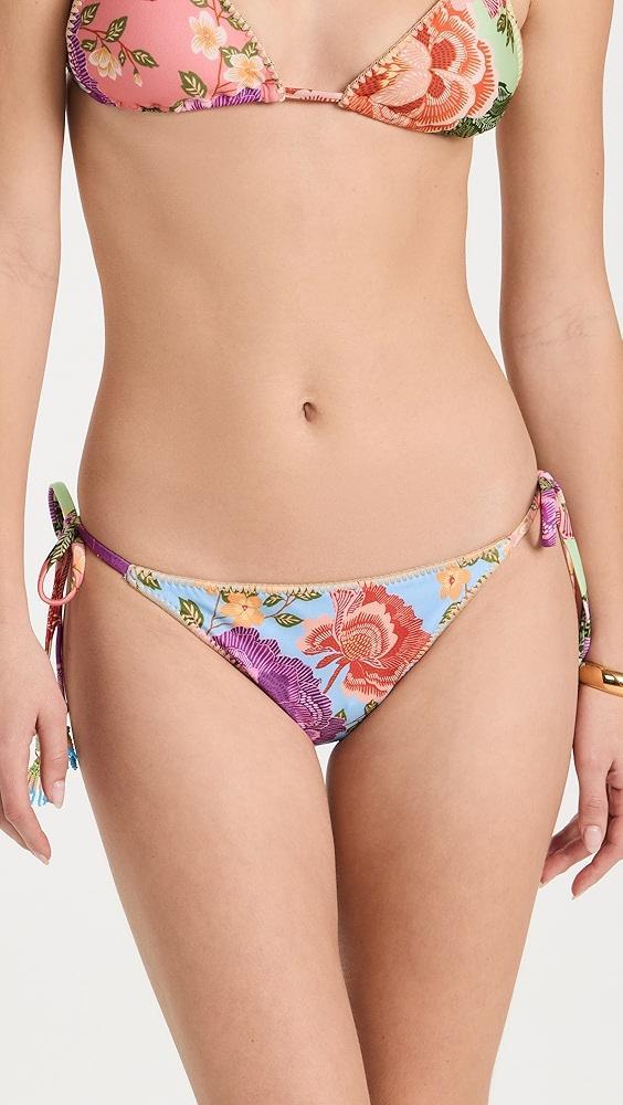 FARM Rio Flower Scarves Tie Side Bikini Bottoms | Shopbop Product Image