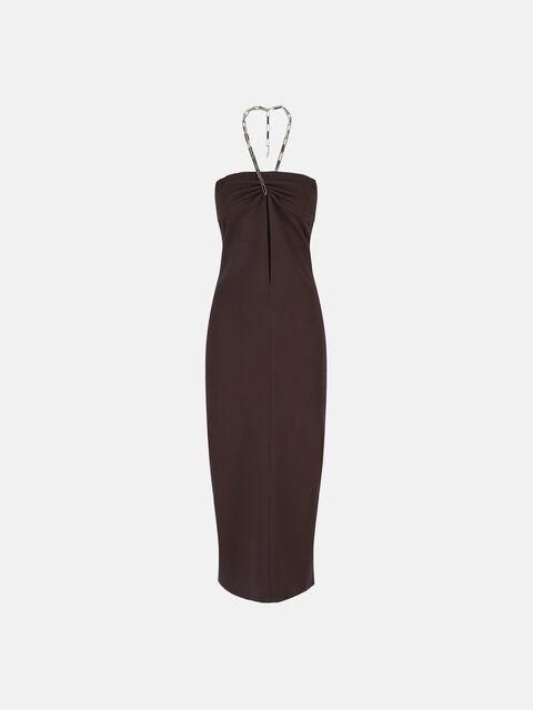 ''Giona'' dark brown midi dress Product Image