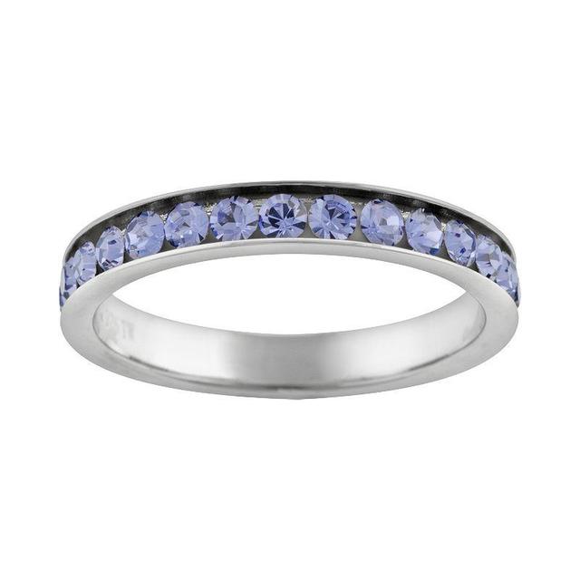 Silver Plated Simulated Crystal Eternity Ring, Womens Product Image