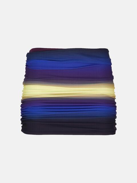 Blue, black and light yellow mini skirt Product Image