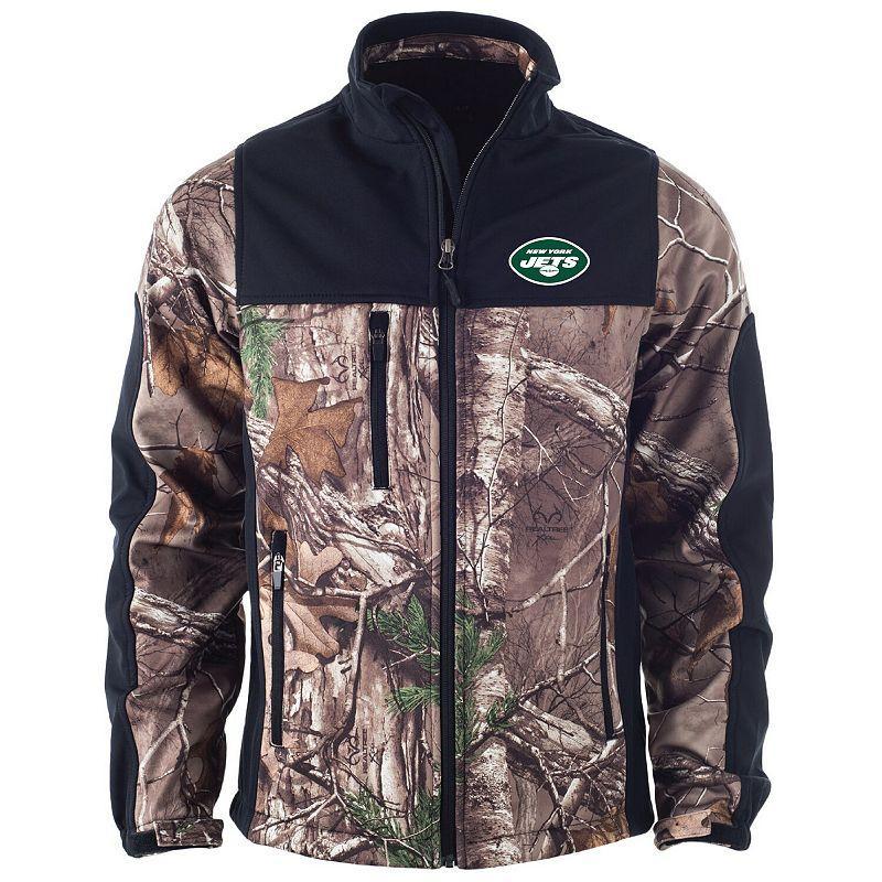 Men's Dunbrooke Realtree Camo/Black New York Jets Circle Hunter Softshell Full-Zip Jacket Product Image