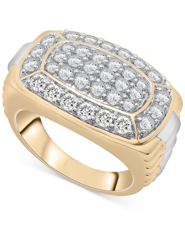 Mens Diamond Cluster Two-Tone Ring (2 ct. t.w.) in 10k Gold Product Image