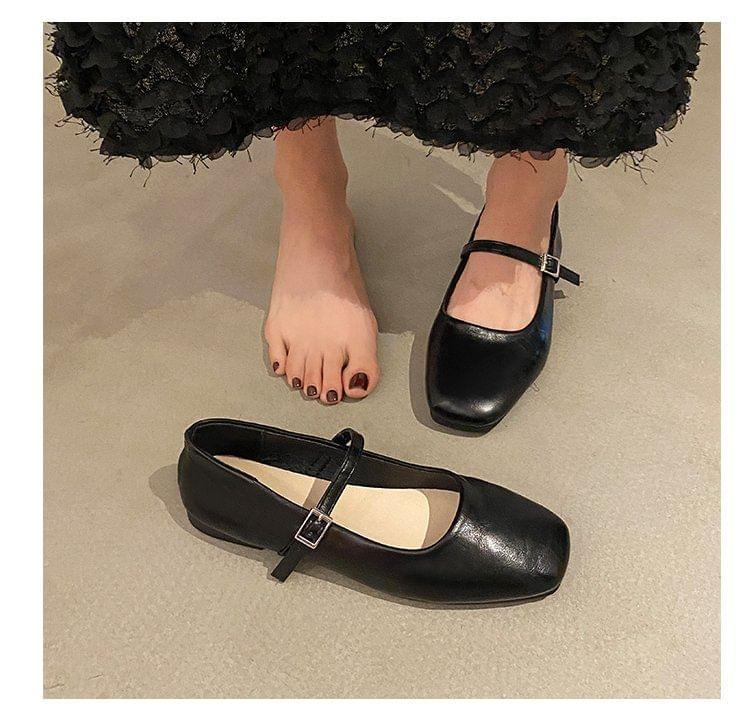 Square Toe Mary Jane Flats Product Image