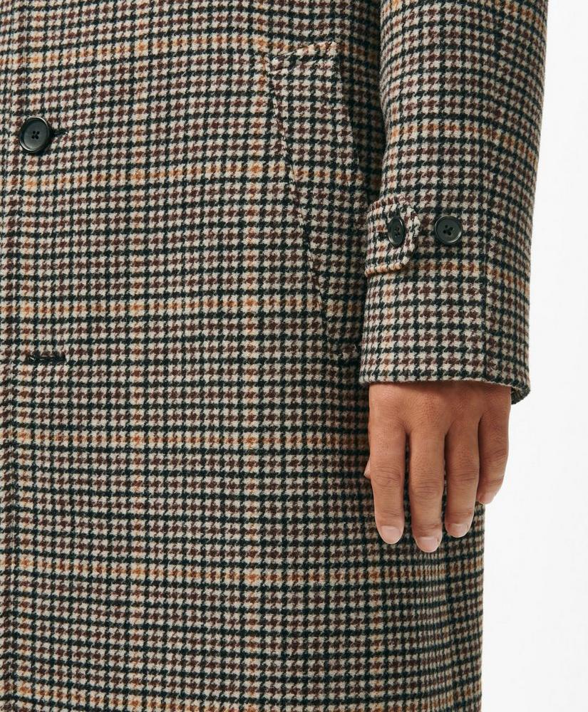 Wool-Blend Balmacaan Checked Coat Product Image