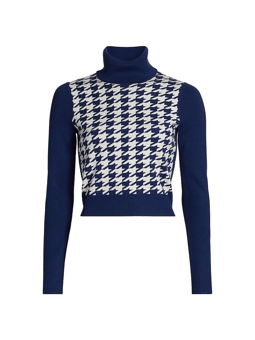 Womens Morgan Houndstooth Turtleneck Sweater Product Image