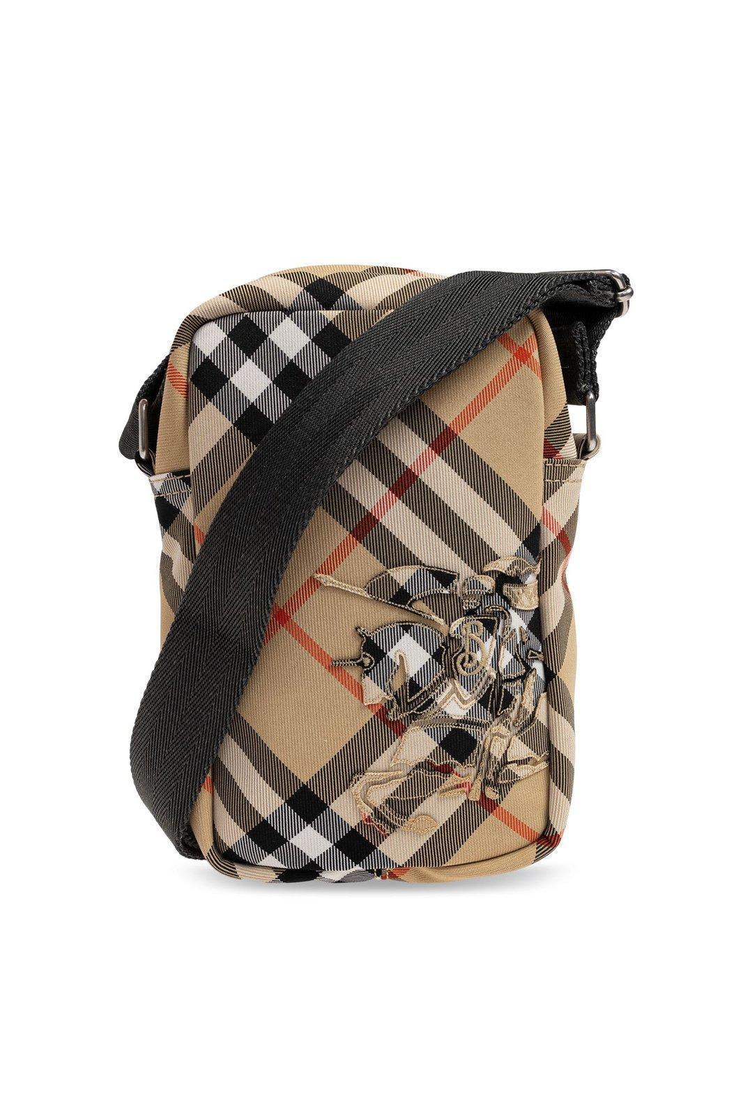 Ekd Motif Checked Phone Bag In Multicolor Product Image