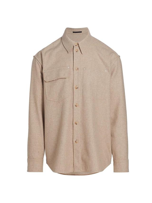 Mens Chest Pocket Wool-Blend Shirt Product Image