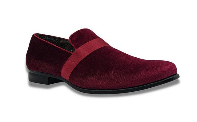 Burgundy Solid Velvet Loafer Product Image