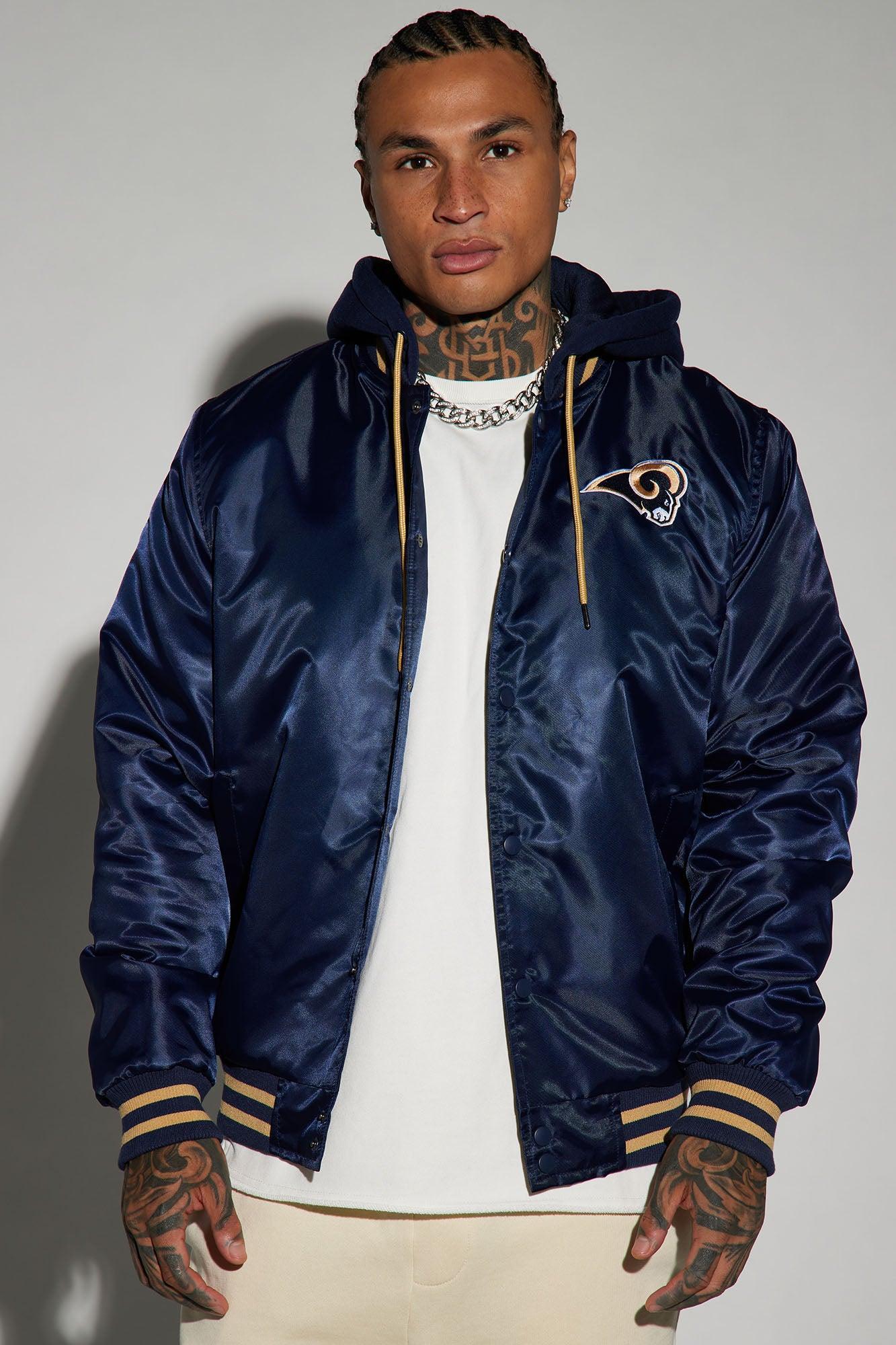 Rams Hooded Bomber Jacket - Navy Product Image