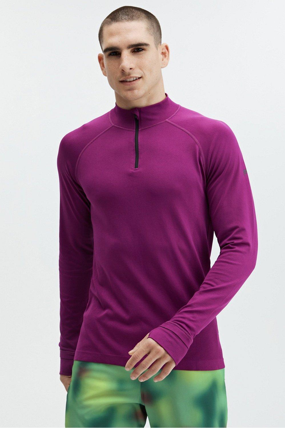 Fabletics Men The Training Day 1/4 Zip male Deep Port Size XL Product Image