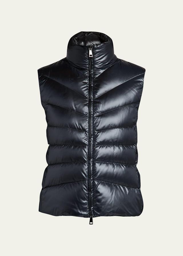 Moncler Quilted Nylon & Wool Knit Cardigan Product Image