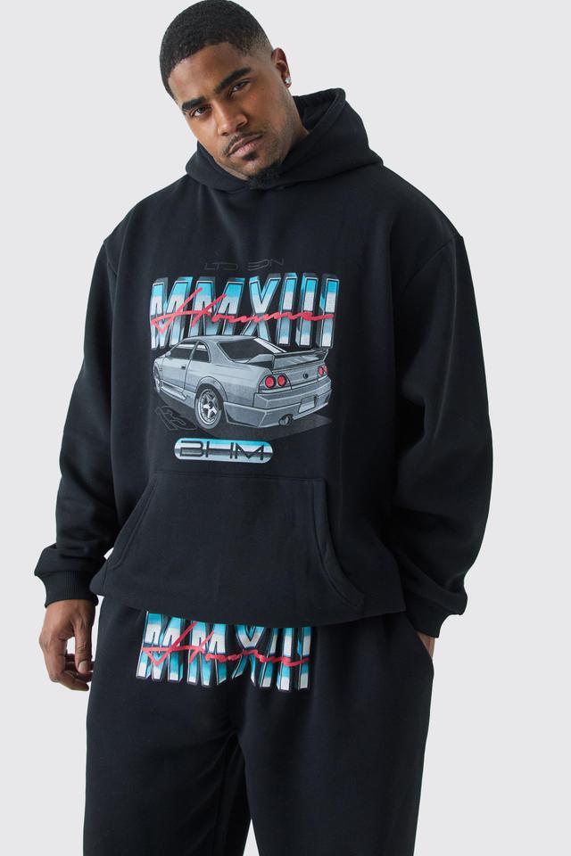 Plus Mmxiii Car Oversized Hooded Tracksuit | boohooMAN USA Product Image