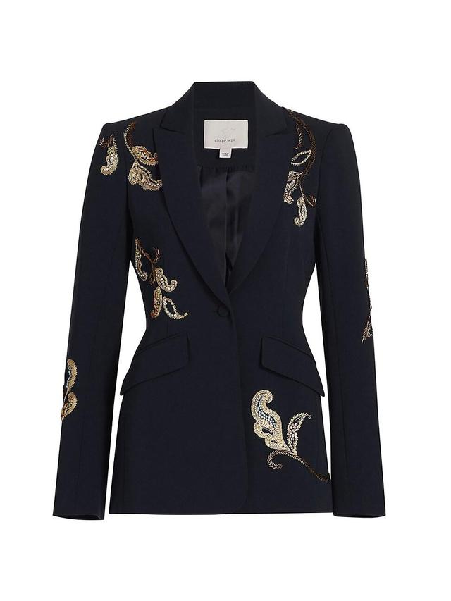 Womens Cheyenne Paisley-Embroidered Blazer Product Image