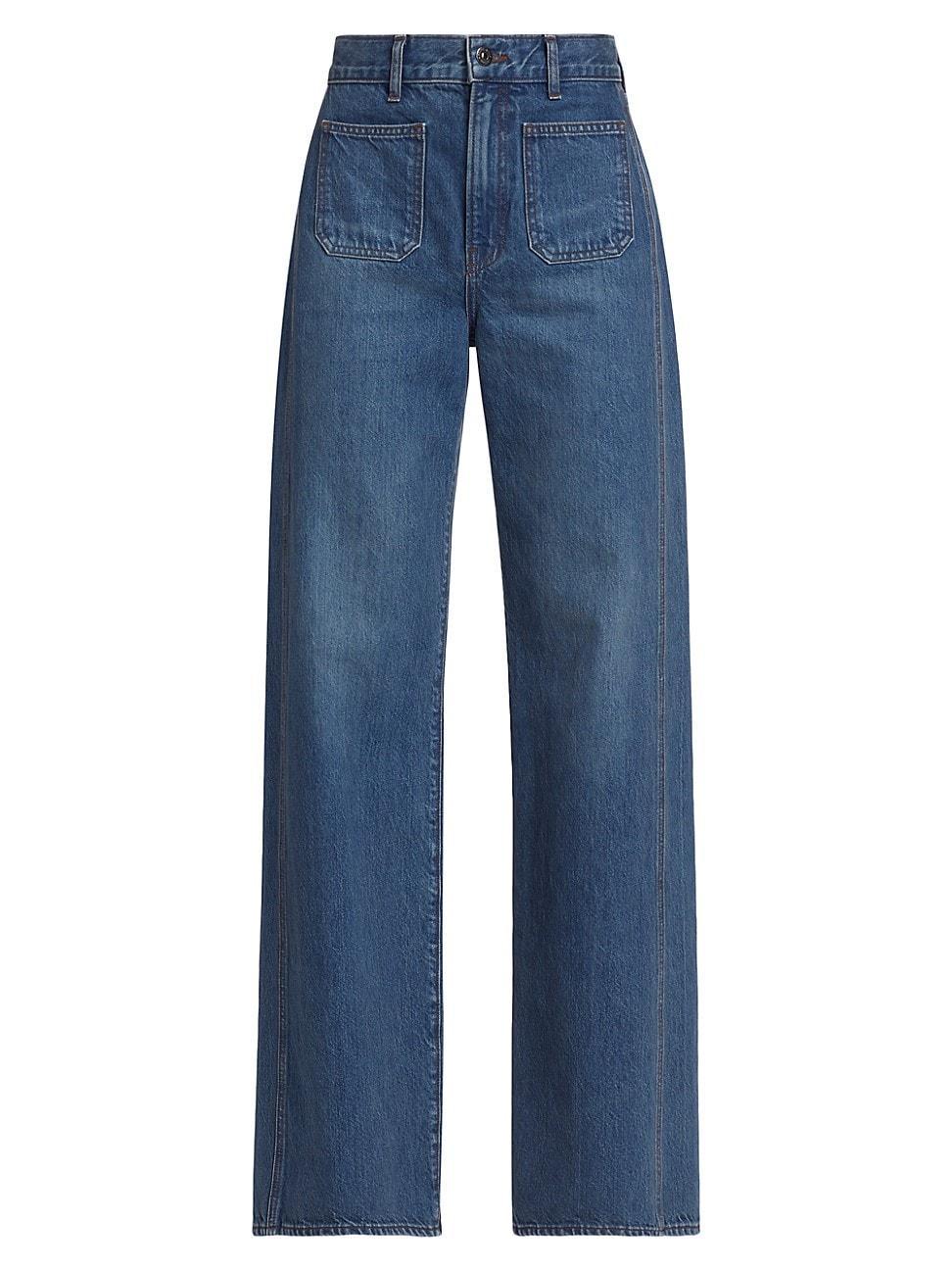 Womens Taylor High-Rise Wide-Leg Jeans Product Image