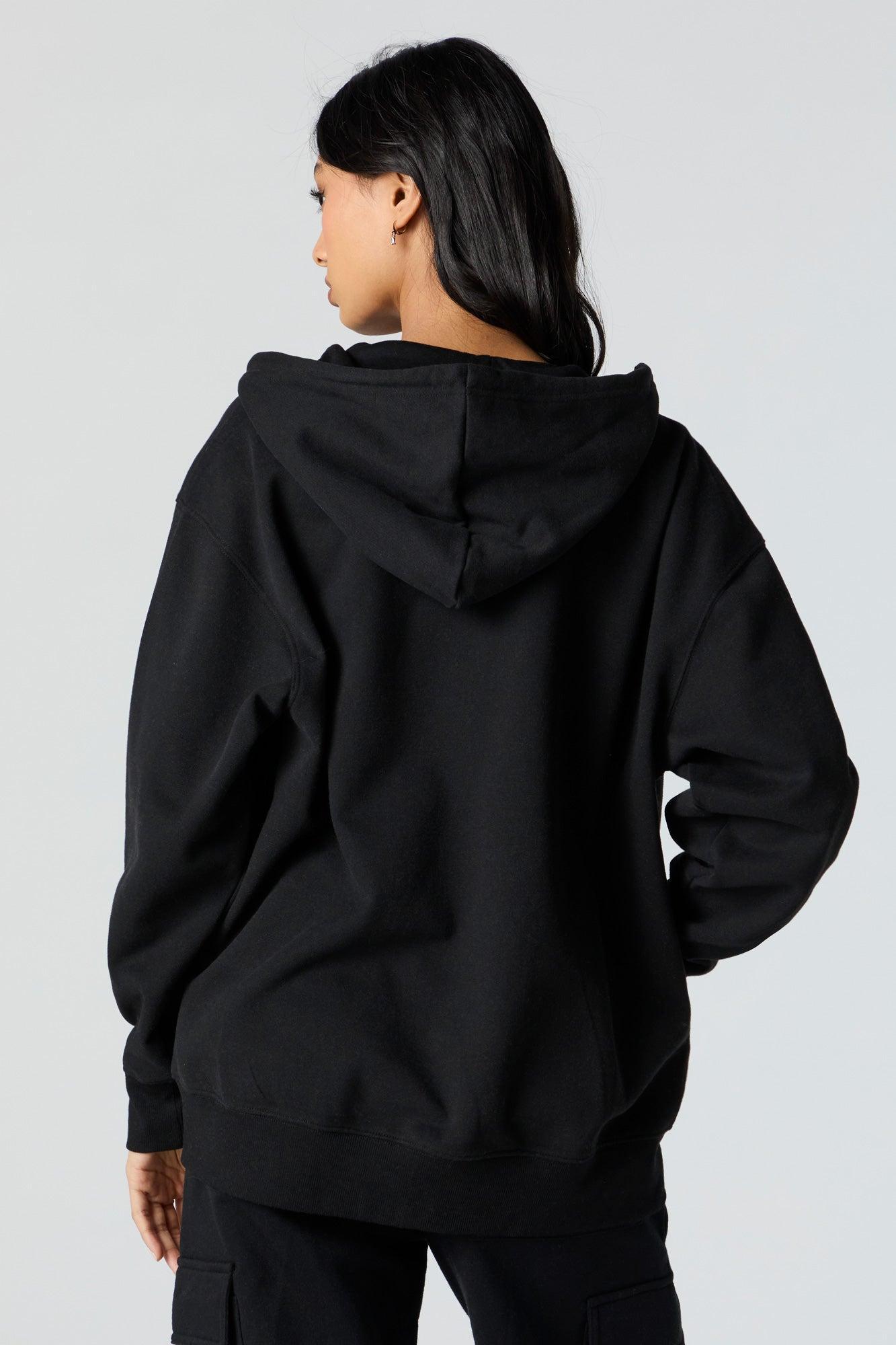 Fleece Oversized Zip-Up Hoodie Female Product Image