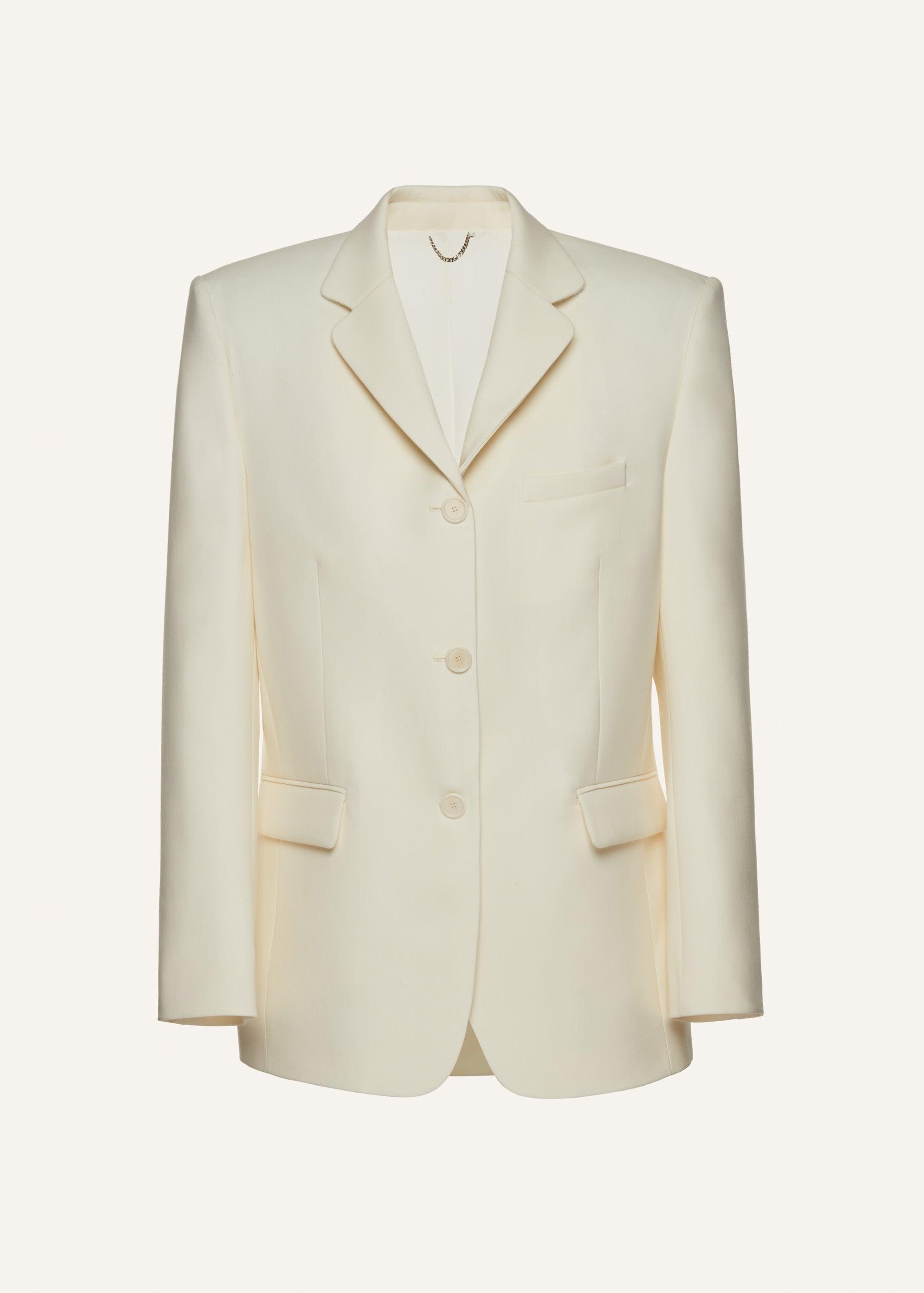 Boxy oversized blazer in cream Product Image