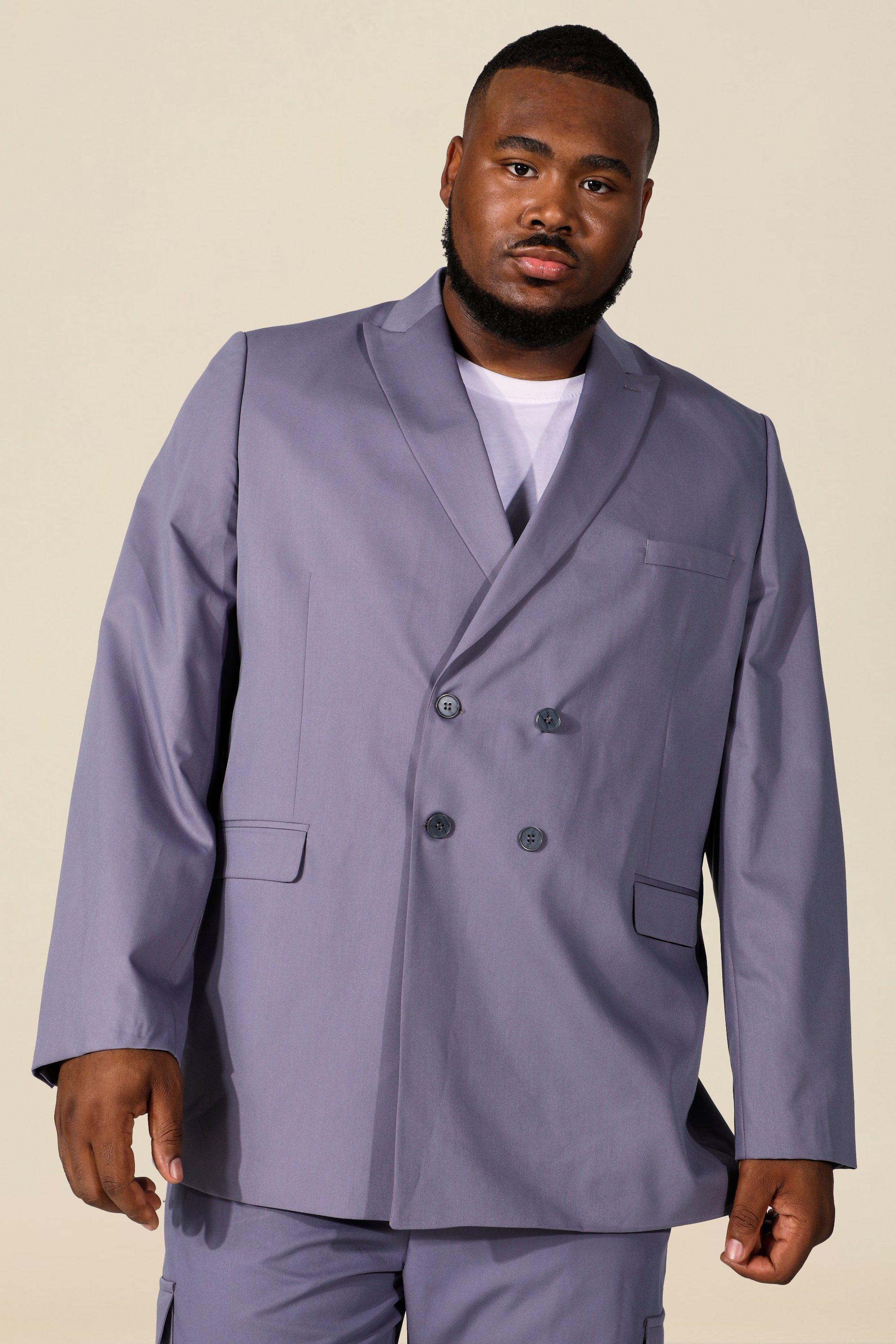 Plus Size Double Breasted Suit Jacket | boohooMAN USA Product Image