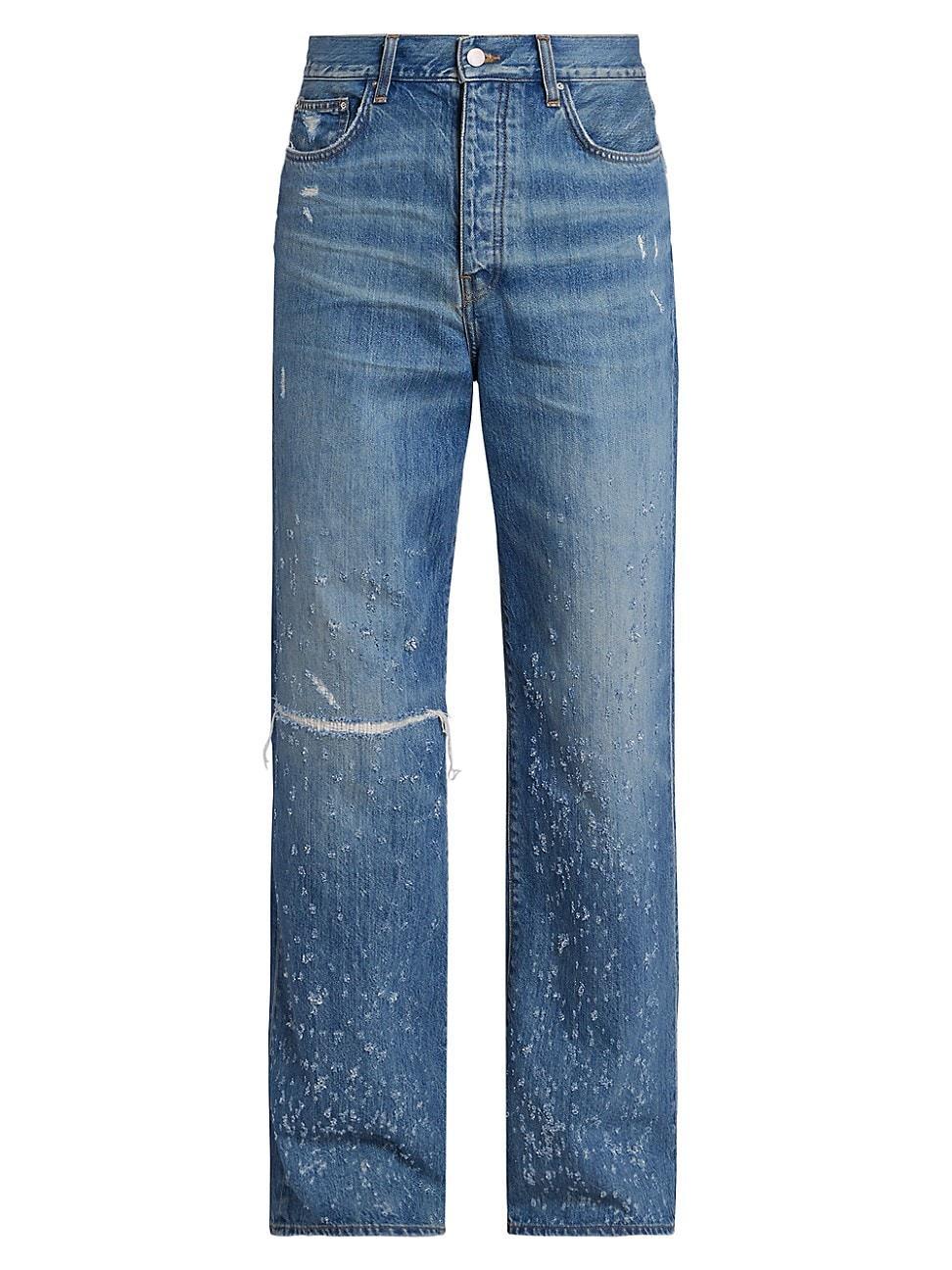 Mens Shotgun Distressed Straight-Leg Jeans Product Image