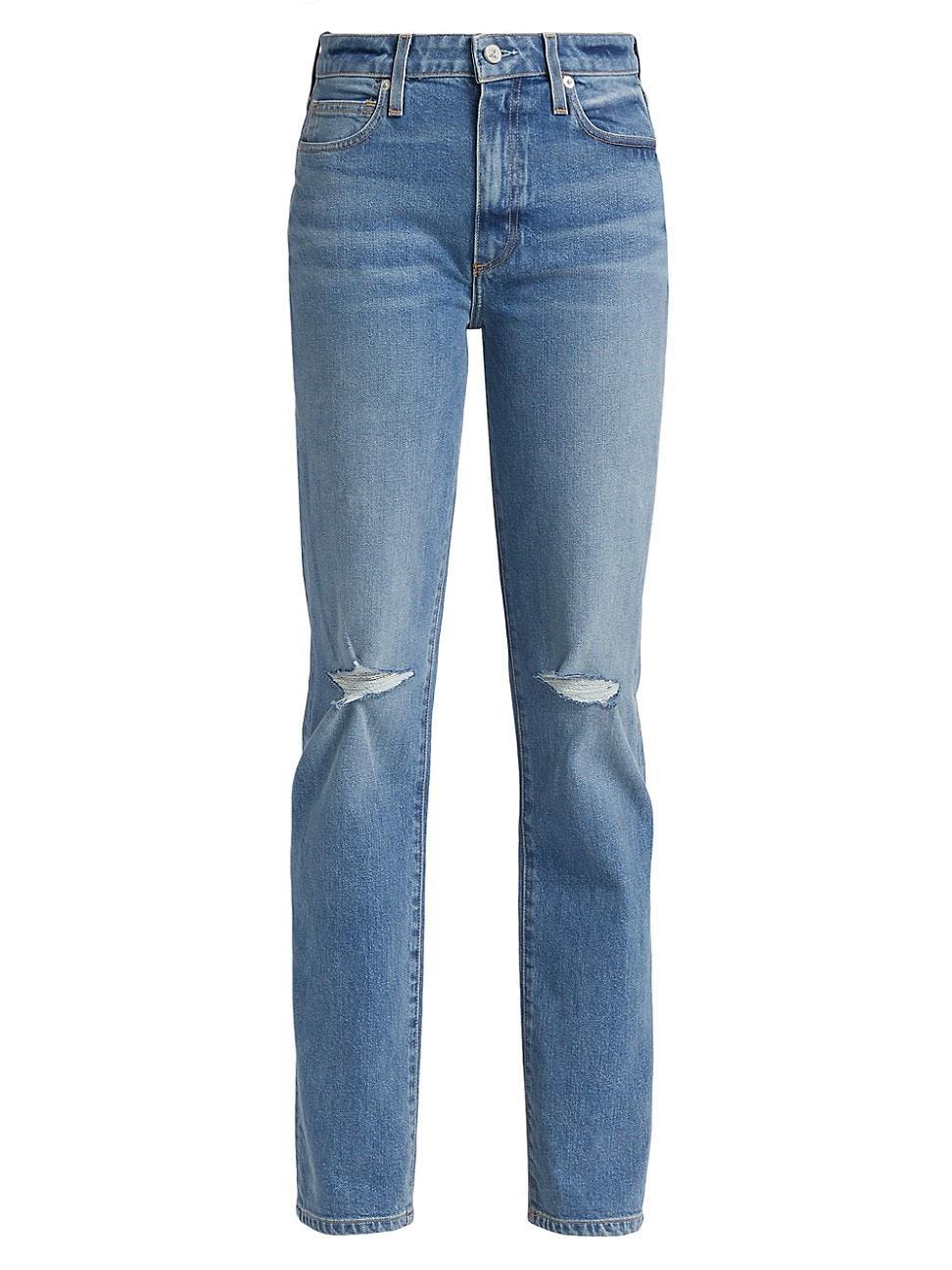 Womens Sabine Distressed Straight-Leg Jeans Product Image