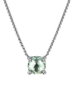 Womens Petite Chatelaine Pendant Necklace with Pave Diamonds Product Image