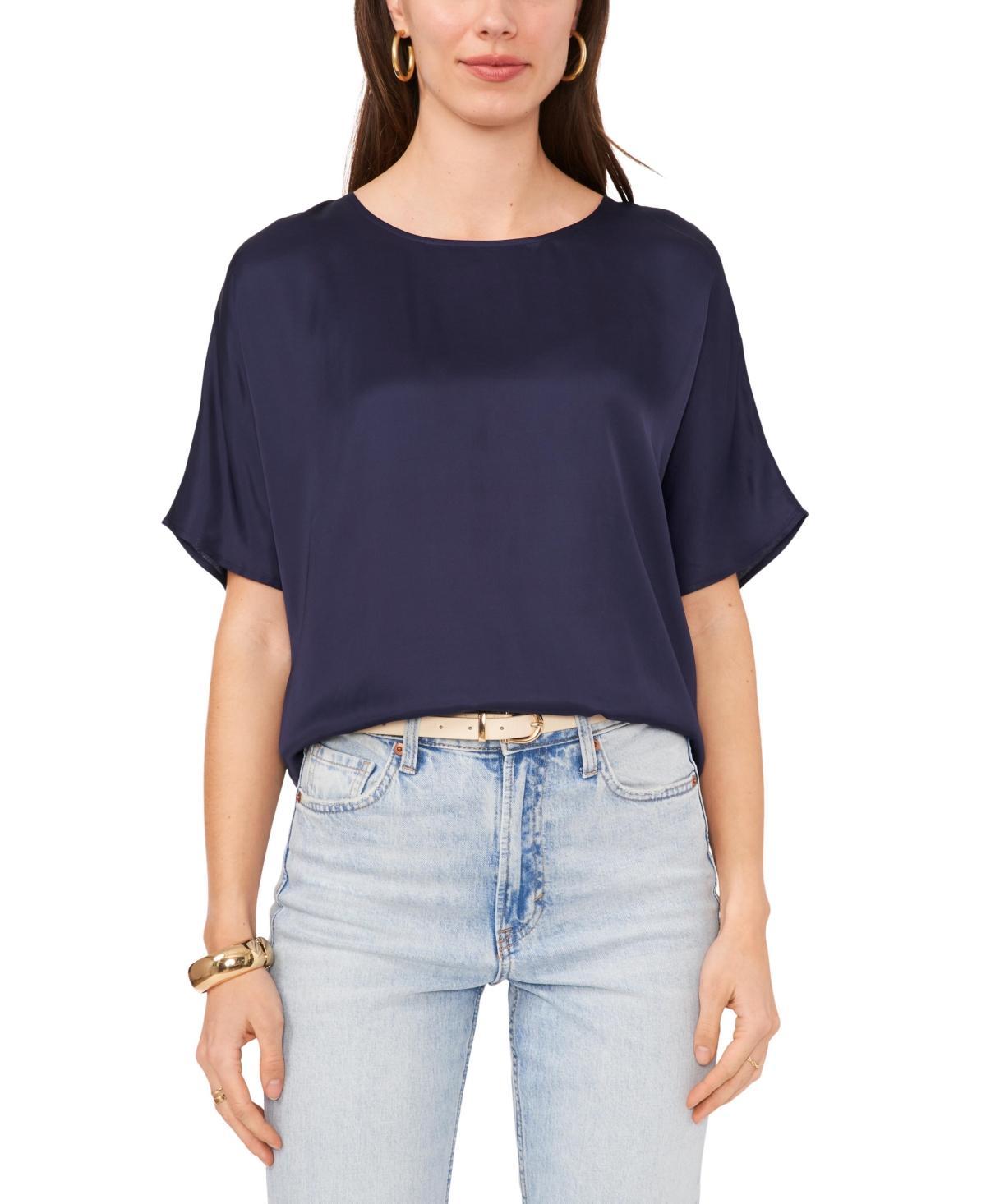 Vince Camuto Womens Satin Dolman-Sleeve Top Product Image