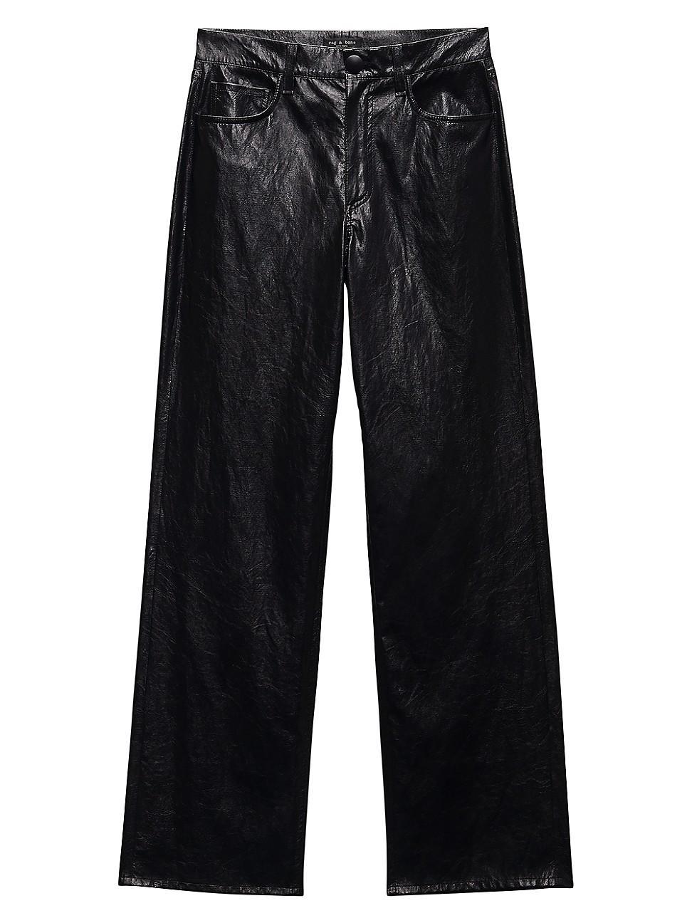 Womens Shea Faux Leather Foil Pants Product Image