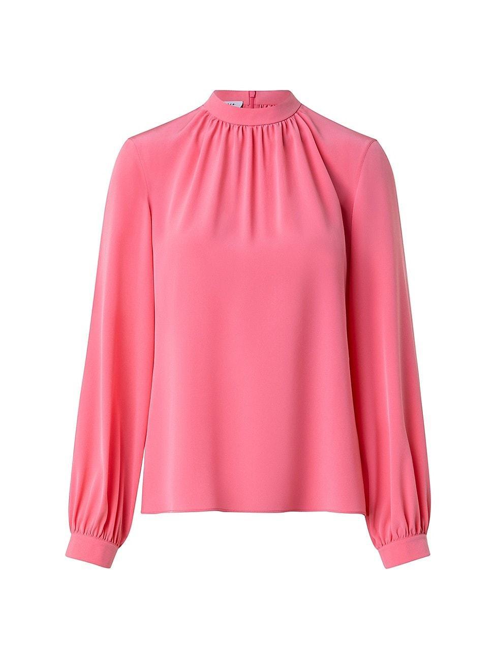 Womens Crpe De Chine Long-Sleeve Blouse Product Image