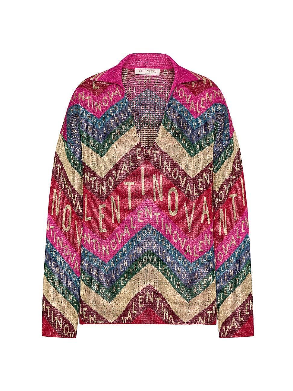 Womens Valentino Chevron Lurex Sweater Product Image