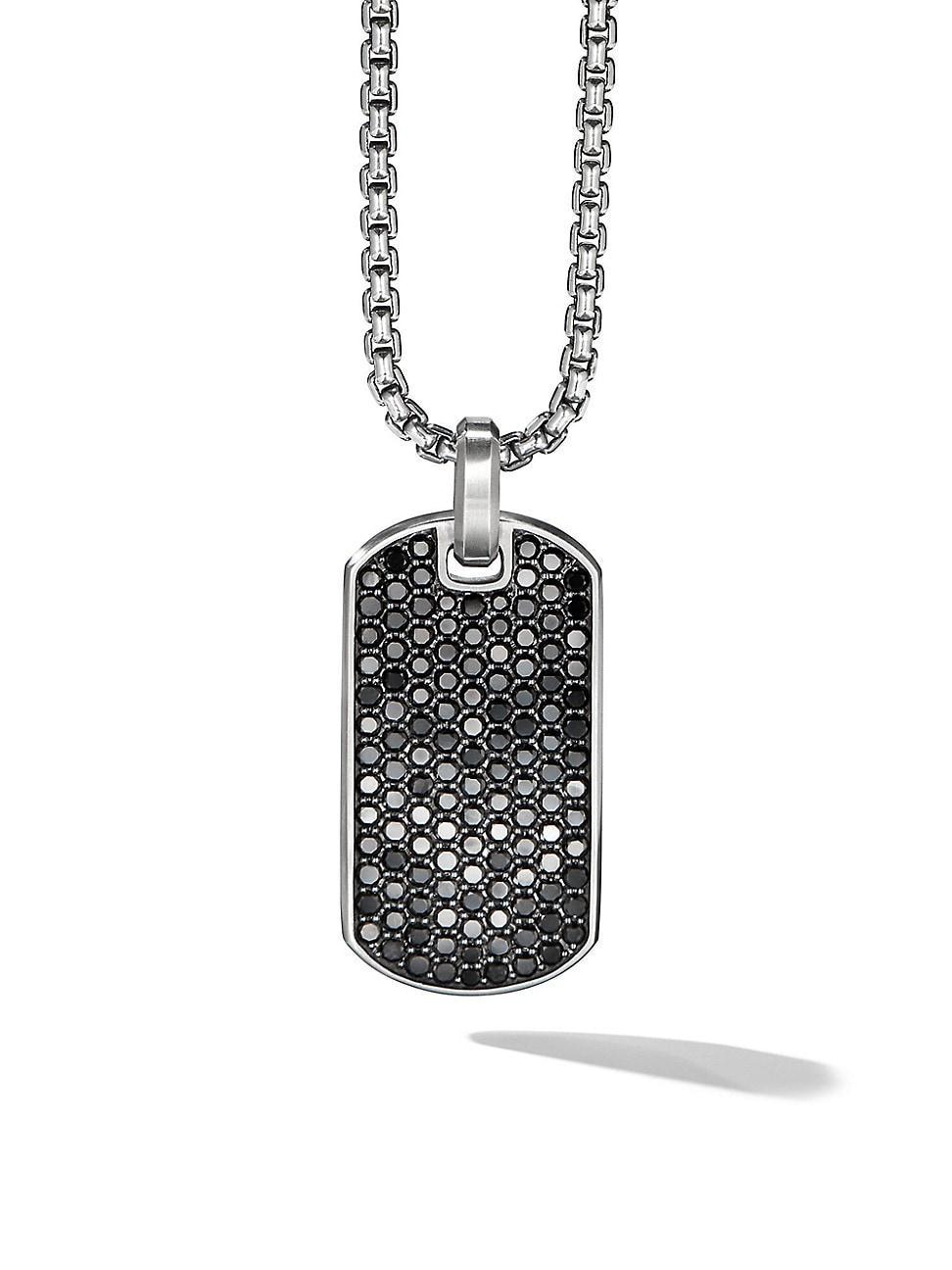 Mens Streamline Tag with Pav Black Diamonds Product Image