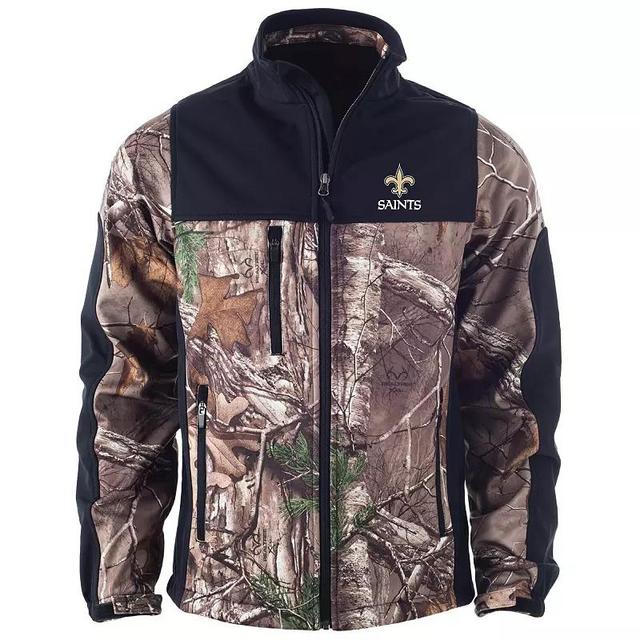 Mens Dunbrooke Realtree Camo/Black New Orleans Saints Circle Hunter Softshell Full-Zip Jacket Product Image