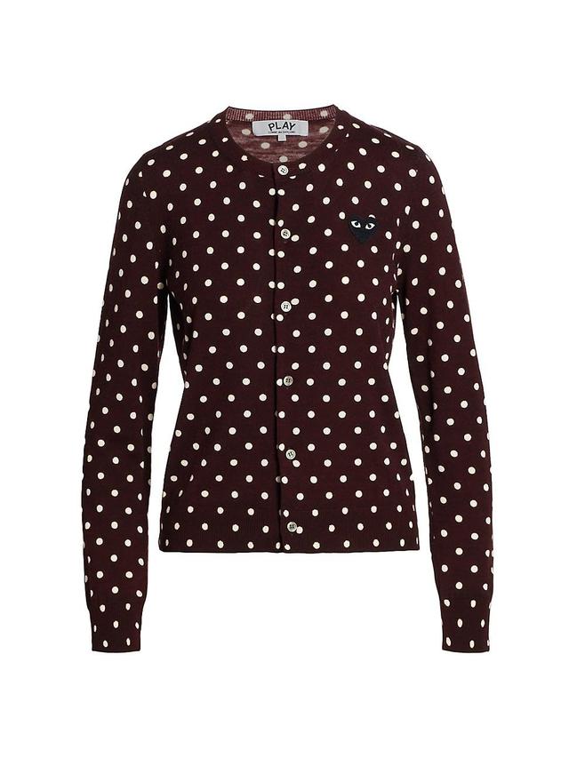 Womens Heart Polka Dot Cardigan Product Image