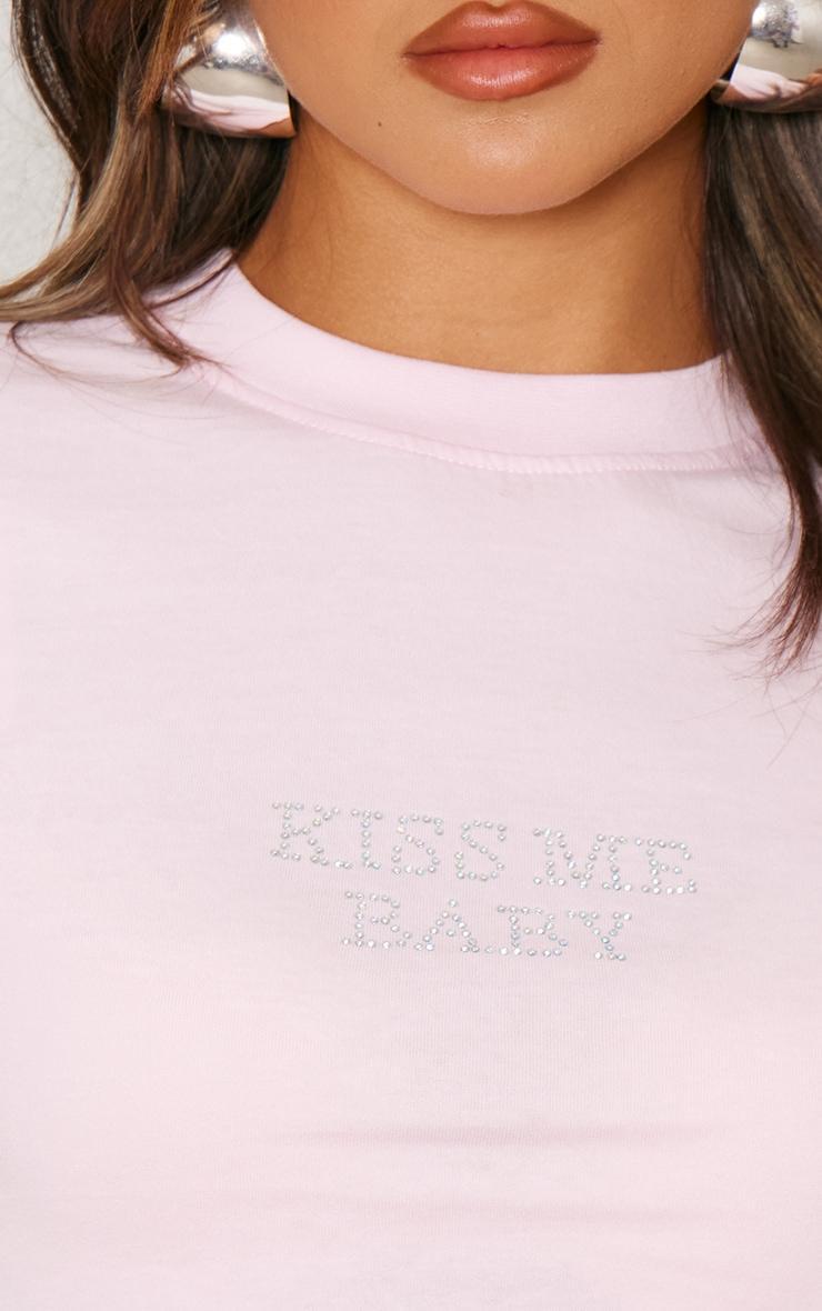  Pink Hot Fix Kiss Me Fitted Top Product Image