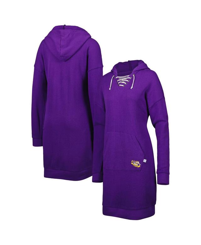 Womens Touch Purple Lsu Tigers Quick Pass Lace-Up V-Neck Hoodie Dress Product Image