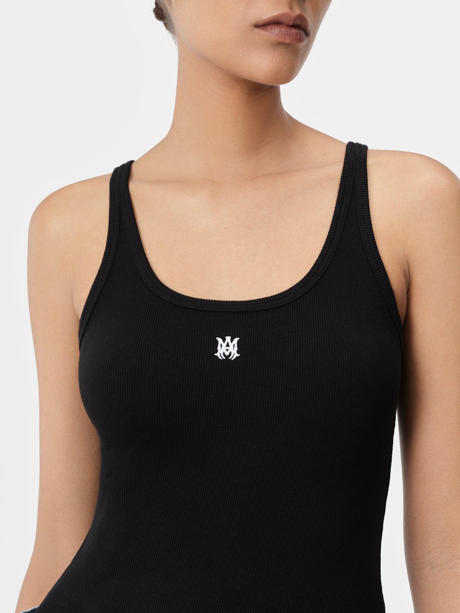 WOMEN - WOMEN'S MA EMBROIDERED RIBBED TANK - Black Female Product Image