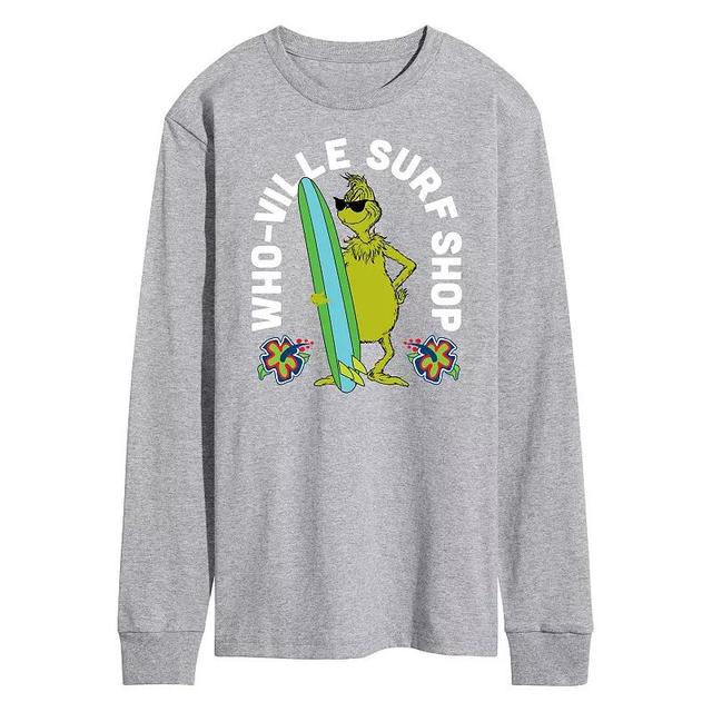 Mens Dr. Seuss The Grinch Whoville Surf Shop Long Sleeve Graphic Tee Product Image