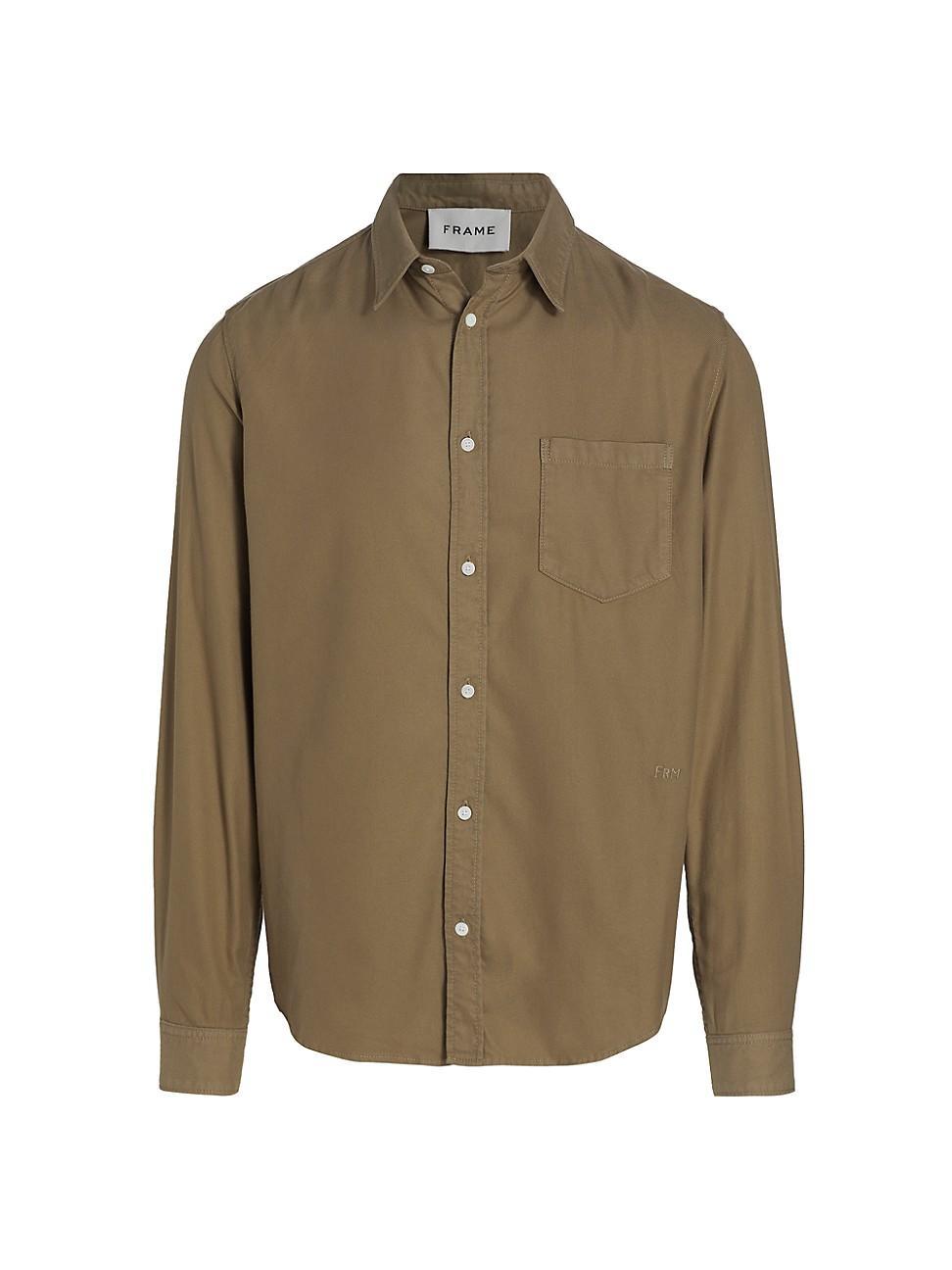 Mens Brushed Flannel Button-Up Shirt Product Image