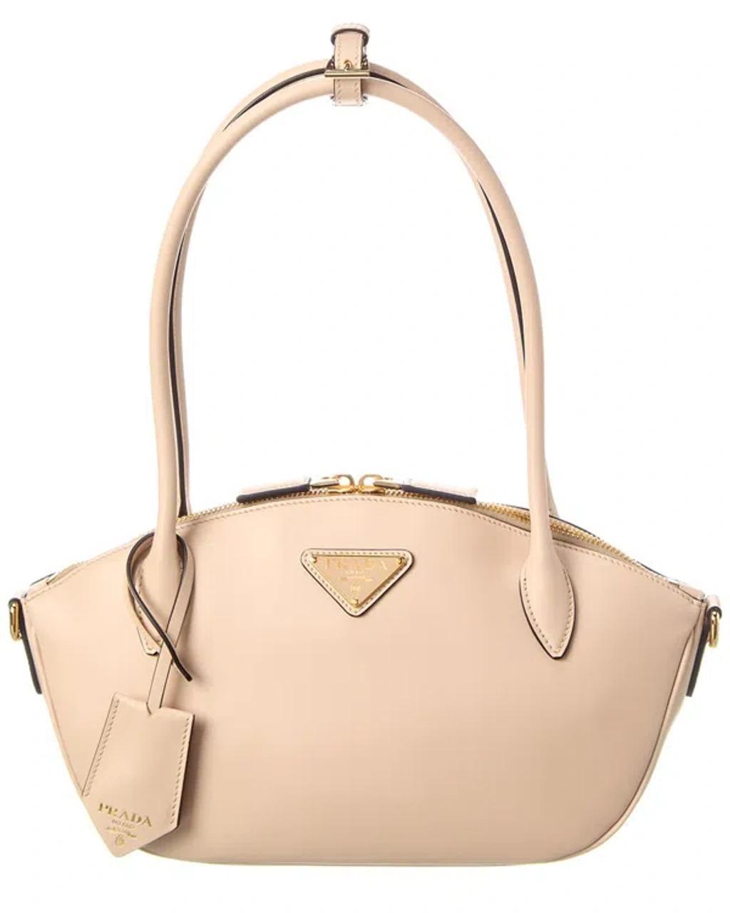 Small Leather Handbag Top Handle In Brown Product Image