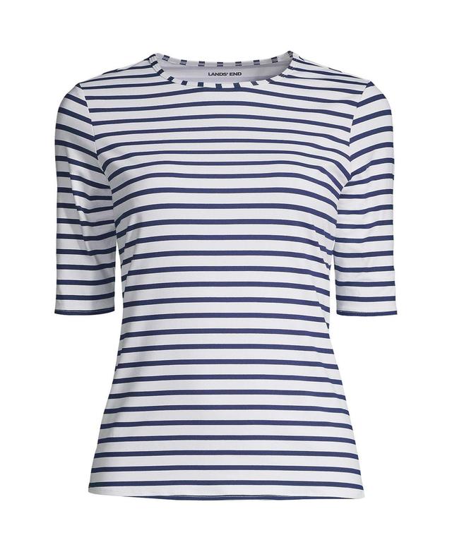 Womens Lands End UPF 50 Elbow-Sleeve Rash Guard Swim Tee Product Image