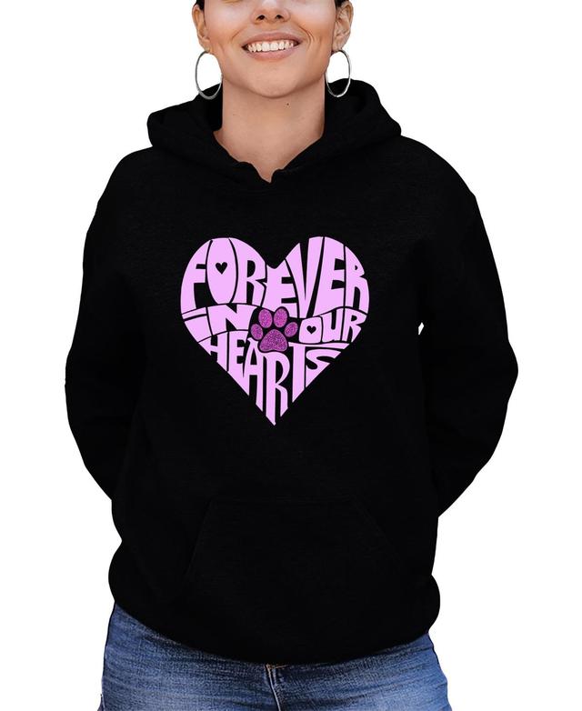 La Pop Art Womens Word Art Forever In Our Hearts Hooded Sweatshirt Product Image