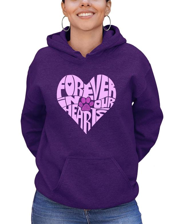 La Pop Art Womens Word Art Forever In Our Hearts Hooded Sweatshirt Product Image