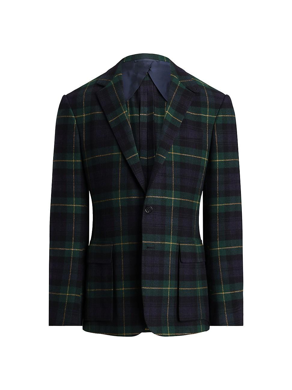 Mens Kent Plaid Wool-Cashmere Single-Breasted Jacket Product Image